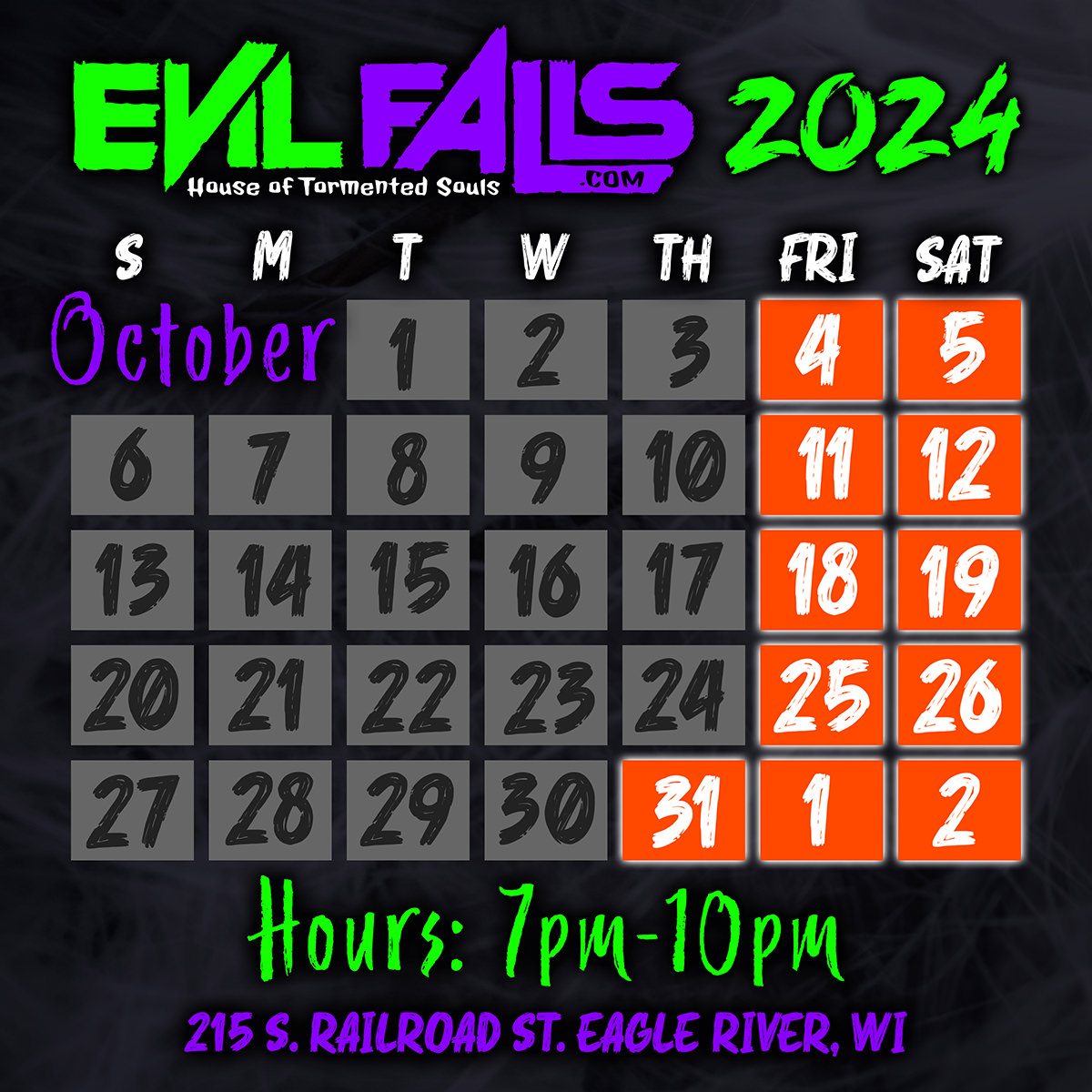 2022 Evil Falls Schedule